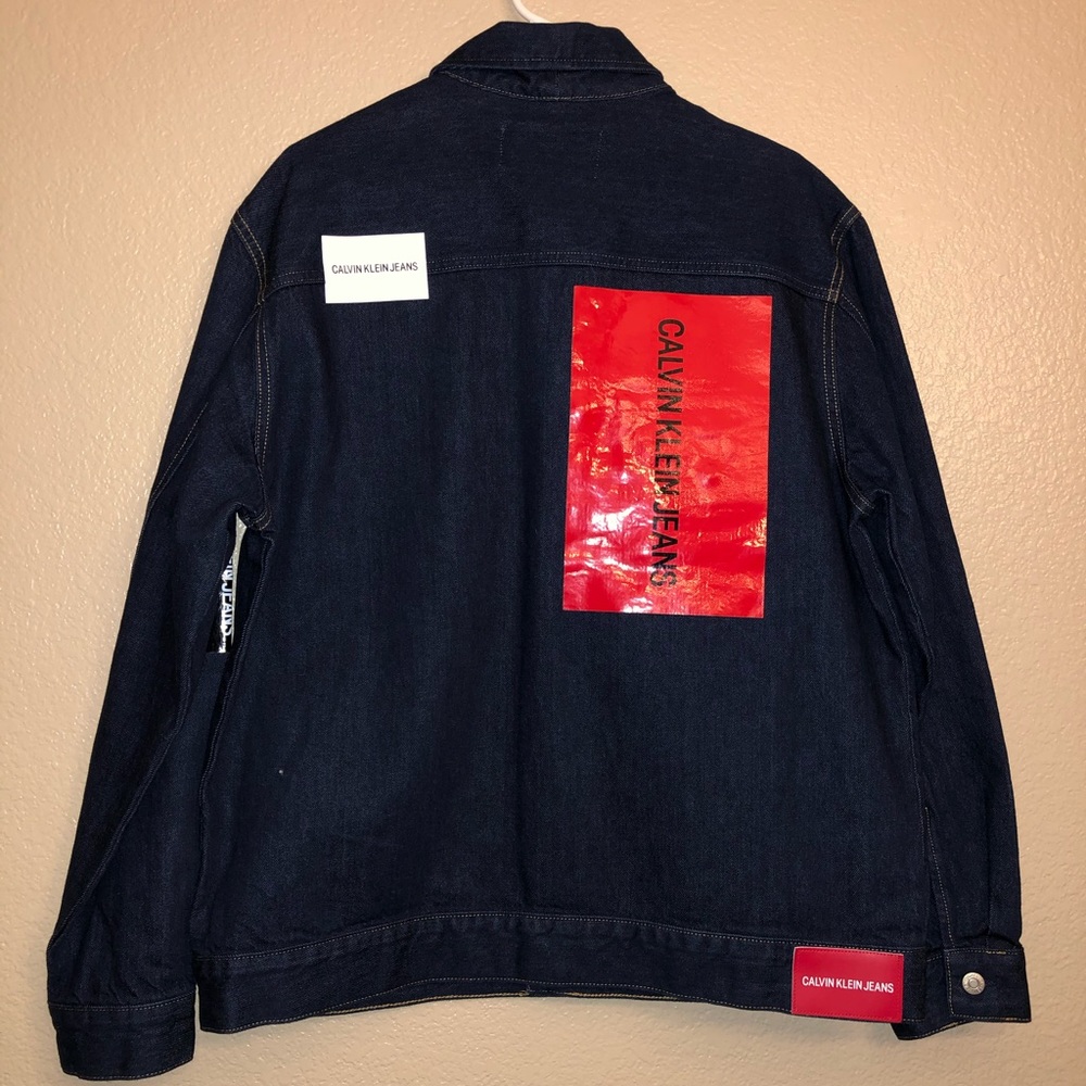 Calvin Klein Box Logos Denim Jean Trucker Jacket